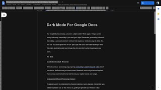 How To Enable Dark Mode In Google Documents [upl. by Serles]