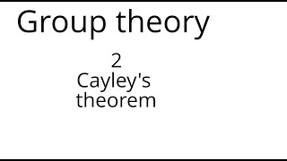 Group theory 2 Cayleys theorem [upl. by Imelida18]