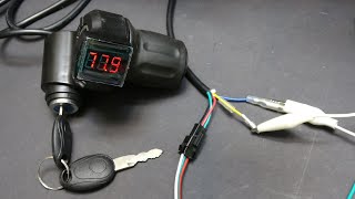 DIY How to install throttle control w LED voltage display amp ignition key on electric bikescooter [upl. by Mraz]