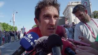 Geraint Thomas  Interview after the finish  Stage 14  Giro dItalia 2024 [upl. by Dlonyer]