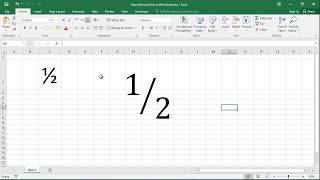 How to type fraction one half ½ in Excel [upl. by Arianie296]