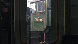 GWR 6990 ‘witherslack hall’ rolls of the turn table at minehead station the west Somerset railway [upl. by Corney]