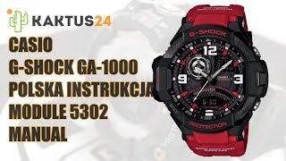 Jak ustawić Casio GShock GA1000 instrukcja obsługi PL ustawienia zegarka kaktus24pl [upl. by Muldon113]