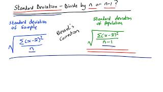 Standard Deviation  divide by n or n1 [upl. by Ylenats]