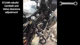 Honda Pan European ST1100 Rebuild 14 Cambelt and Valve clearance adjustment [upl. by Corrina24]