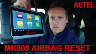 How to reset an Airbag warning light with the Autel MK808 MaxiCOM OBD2 Pro Diagnostic Scan Tool [upl. by Harneen858]