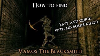 Catacombs Blacksmith Vamos location From Firelink Shrine  DS Remastered [upl. by Gunning]