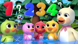 Five Little Ducklings Learn Numbers  Newborn Baby Songs amp Nursery Rhymes [upl. by Enixam]