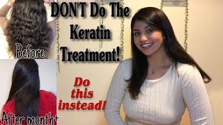 MUST KNOW keratin treatment 5 months review  DO THIS INSTEAD Form CURLS To STRAIGHT [upl. by Gnet194]