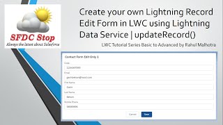 Create your own Lightning Record Edit Form in LWC using Lightning Data Service  updateRecord [upl. by Aurlie443]