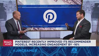 Pinterest CEO Bill Ready goes oneonone with Jim Cramer [upl. by Redyr423]