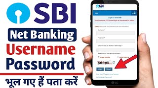 SBI Internet Banking Forgot Username Forgot Login Password  How to reset SBI username and password [upl. by Bore9]