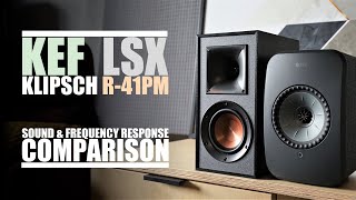 KEF LSX vs Klipsch R41PM  Sound amp Frequency Response Comparison [upl. by Bekaj]