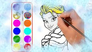 ☆ ELSA ☆ Frozen ❄ Zimne Serce 💖 Rysowanki i Kolorowanki Dla Dzieci  GLITTER ELSA DRAWINGS [upl. by Adnara]