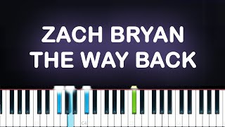 Zach Bryan  The Way Back Piano Tutorial [upl. by Drazze]