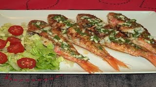 Salmonetes a la plancha  Recetas de Cocina [upl. by Yukio]