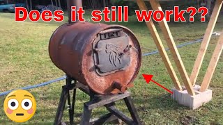 Barrel Wood Stove Pool Heater  2 Year Update [upl. by Nylarej]