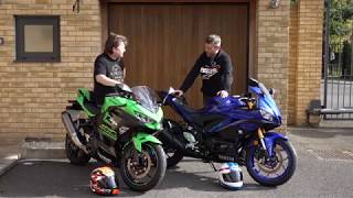 Yamaha R3 vs Kawasaki Ninja 400 Ride Review  Keep Britain Biking [upl. by Weywadt]