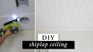 DIY Shiplap Ceiling  How to Plank a Ceiling [upl. by Alli579]