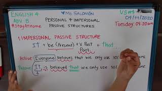 Virtual Session 4 English 4 Adv B Personal amp Impersonal Passive Structures [upl. by Alexandre412]