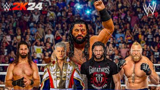 WWE 2K24  Roman Reigns Vs Cody Brock Lesnar Seth Steel Cage Match [upl. by Donata]