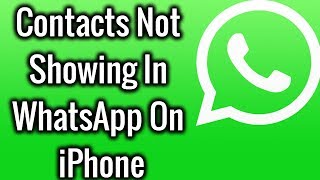 How To Fix Contacts Not Showing In WhatsApp On iPhone iOS 13 [upl. by Brigitte837]