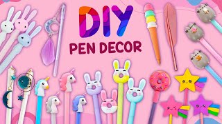 6 DIY MARVELOUS PEN DECOR  BACK TO SCHOOL HACKS AND CRAFTS  Pen Topper Ideas [upl. by Ezirtaeb254]