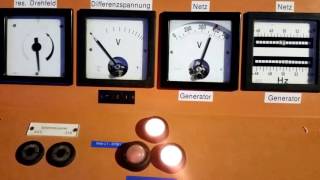 Generator Netzsynchronisation mit Siemens Netzsynchronisationspult [upl. by Stutzman]