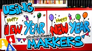 How To Draw Happy New Year  Using AlcoholBased Markers [upl. by Foster]