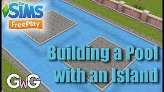 The Sims Freeplay How to Build a Pool with an Island [upl. by Eugilegna947]