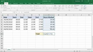 Sum the Hours over 24 Hours  Excel Trick [upl. by Imij64]