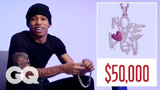 NLE Choppa Shows Off His Insane Jewelry Collection  On the Rocks  GQ [upl. by Navaj317]