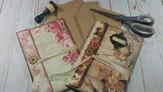 Part 1 Making an Envelope Journal Junk Journal Booklet Folio Tutorial [upl. by Beata]