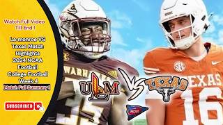 la monroe vs texas Highlights 2024 NCAA Football  College Football Week 4football texas [upl. by Euqirrne]