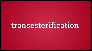 Transesterification Meaning [upl. by Ytitsahc]