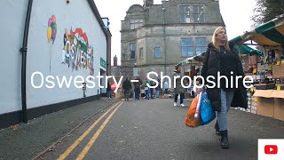 Oswestry Shropshire cycling around the town centre in 4k view [upl. by Ainoek]