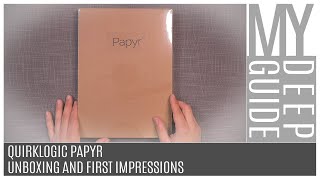 Quirklogic Papyr Unboxing And First Impressions [upl. by Mayor]