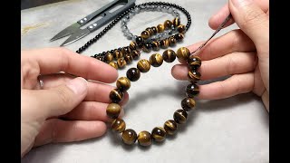 How to make bracelets with Elastic Cords Strings Easily  How to secure a beaded bracelet [upl. by Merrel]