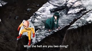 ワンパンマン Saitama protects Fubuki from the fastest dangerous criminal Tasumaki is confused Saitama [upl. by Ailemak775]