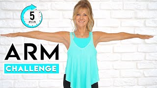 5 Minute Tone Your Arms Workout CHALLENGE No Equipment [upl. by Aviva]