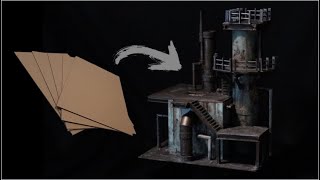 40k Terrain from ONLY CARDBOARD  Warhammer 40000 Necromunda Kill Team Industrial Tutorial [upl. by Ala]