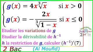 Dérivabilité de la Fonction Réciproque  Dérivabilité  2 Bac SM  Exercice 3 [upl. by Courtney]