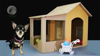 How to Make Amazing Puppy Dog House from Cardboard [upl. by Haliled882]