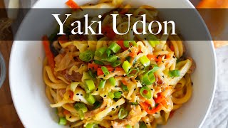 Easy Yaki Udon Recipe  Stir fried udon noodles with chicken and vegetables SHORTS [upl. by Arved]