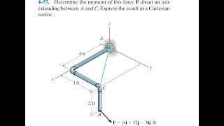 Statics 457  Determine the moment of this force F about an axis extending between A and C [upl. by Othilia661]