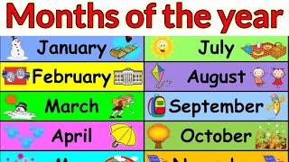 Month name  Months of the year  Month of the year  January February March  Months names for kids [upl. by Abeh]