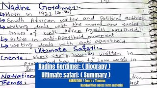 Ultimate Safari by Nadine Gordimer  Ultimate Safari Short Story Biography Summary Themes [upl. by Eileme542]