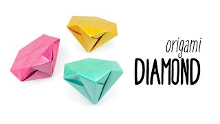 Origami Diamonds Tutorial  Paper Gems  Paper Kawaii [upl. by Shelton891]