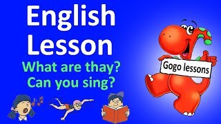 English Lesson 3  What are they Can you sing Action verbs  ENGLISH FOR CHILDREN [upl. by Agem]