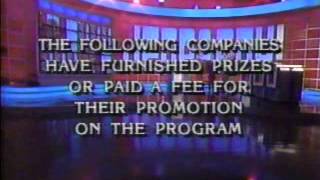 Jeopardy Close  Wheel Intro  March 1993 [upl. by Noel33]